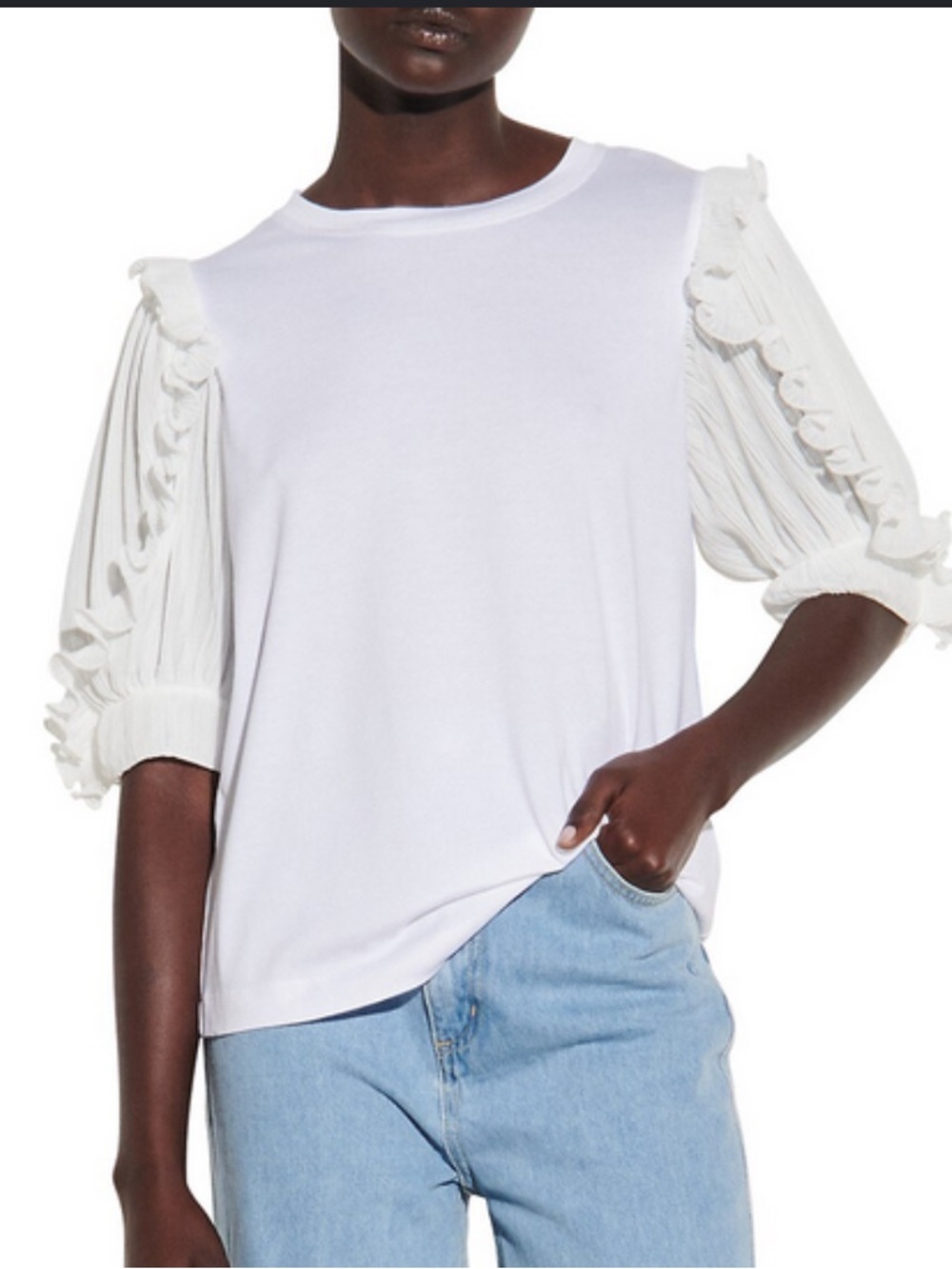 Sandro Paris Ruffle tee shirt♥️